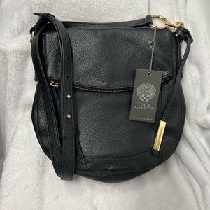 Vince Camuto black leather crossbody purse